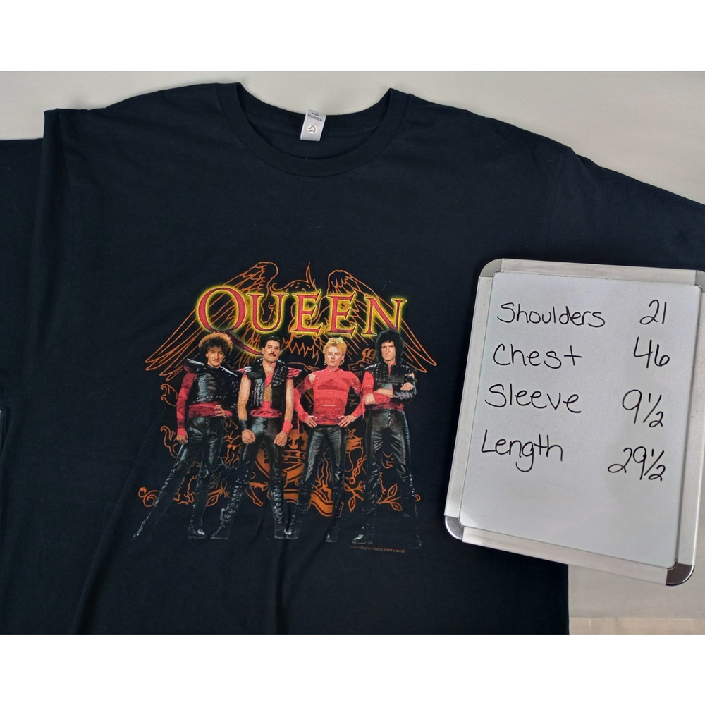 VTG Anvil Mens XL Black Flash Gordon Queen Crest Band Members Graphic Tshirt - Picture 6 of 9